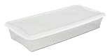 Sterilite 19608006 41-Quart Underbed Box, White Lid with See-Through Base, 6-Pack