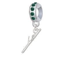 3-D Hair Curling Iron "Emerald" Crystal Charm Bead Hanger [Jewelry]