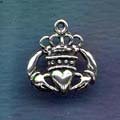 Celtic Irish Jewelry Sterling Claddaugh Charm Pendant