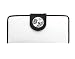 Glam Wallet, Rhinestone Accented Closure, White with Black Trim