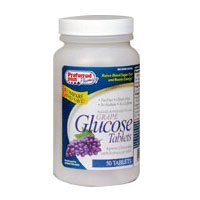 Glucose tablets for relief from low blood sugar, 