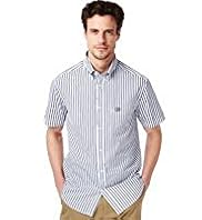 Blue Harbour Supersoft Pure Cotton Short Sleeve Double Striped Shirt