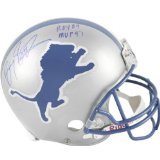 BARRY SANDERS SIGNED AUTOGRAPHED MINI HELMET DETROIT LIONS COA + HOLOGRAM