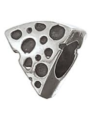 Genuine Zable (TM) Product. 925 Sterling Silver Swiss Cheese Wedge Charm. 100% Satisfaction Guaranteed.
