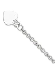 Sterling Silver .02ct Diamond Heart Bracelet QG1497-7.5"
