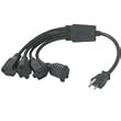 Cables to Go 29806 1-to-4 18 AWG Power Cord Splitter (3 Feet, Black)