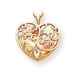 10k Black Hills Gold Scrolled Heart Pendant