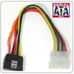 8' 4-PIN MOLEX TO 15-PIN SATA-II POWER CABLE