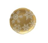 Vietri Snowflake Gold Glass Salad Plate Italian Dinnerware