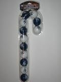 LOS ANGELES DODGERS Team Logo CHRISTMAS BALL ORNAMENTS (12 pack) in Candy Cane Shaped Display Package