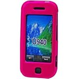  : HOT PINK Proguard Snap On Rubberized Rubber Coated Cover Case w/ belt clip for Verizon Wireless SAMSUNG GLYDE SCH-u940 u940