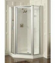 Kohler Neo-Angle Shower Door W/ Custom Wall & Crystal Clear Glass K-702305-L-BH Bright Brass