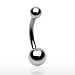 316L Surgical Steel Belly Ring - 14G - 3/8" Bar Length - 4mm and 6mm Balls - Sold Individually