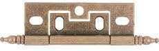 1" x 2-1/2" Non-Mortise Cabinet Hinges With Finials, Hand-Rubbed Brass (Pair)
