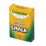 BINNEY & SMITH / CRAYOLA / BIN501402 / Nontoxic Anti-Dust Chalk, White, 12 Sticks per Box / Sold as 1 BX