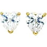 14K Gold Moissanite Heart Earrings