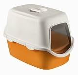 Hooded Cat Litter Tray Cathy Orange 56x40x40cm