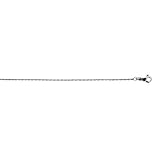 Platinum 1.2mm Rope Chain Necklace - 16 Inch