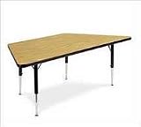 30″ x 30″ x 60″ Trapezoid Activity Table with Adjustable Toddler Legs – Wood Grain
