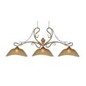 Landmark 170-GA Designer Classics 3 light Billiard/Island Chandelier Golden Antique/Gratina Glass