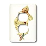 Florene Childrens Art II - Pierrot - Vintage Clown - Light Switch Covers - 2 plug outlet cover