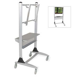 Mobile Flat Panel TV Cart Gray/Black