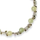 Sterling Silver Green Jade/Cultured Green Pearl/Quartz/Agate Necklace - 16 Inch