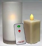 FlickerCell REMOTE Battery Candles w/ Holders - Set of 4
