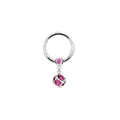 PunkJewelry Intimpiercing BCR Ring SCHMUCKSTEN 316L Chirurgenstahl Farbe- pink