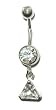 Bermuda Triangle Belly Button Ring Brilliant Sparkle