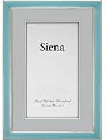 Tizo Design Siena Narrow Enamel Collection 4x6" Frame - Silver Plated Color: Baby Blue.