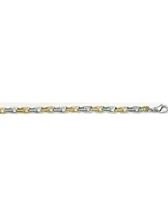 6mm Fancy Two Tone Gold Link Bracelet 8"
