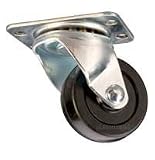 Set of 4 each 2 Low Profile High Capacity Rubber Wheel Plate Casters 125 lb Capacity per Caster
