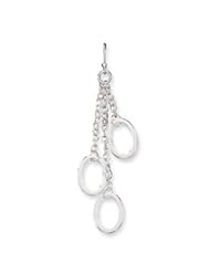 Sterling Silver Oval Dangle Earrings QE4017"