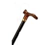 Wood cane - With Contour Grip. Copper Metalic Colored Resin Right Handle, this cane is designed to fit the hand like a glove for its palm grip handle. This cane and walking stick is very secure and comfortable and has a weight capacity of 250 pounds. This ergonomic wood cane is ideal for arthritis sufferers. It distributes weight across the entire palm. Height approx: 36 - 37 "