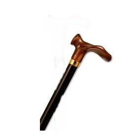 Wood cane - With Contour Grip. Copper Metalic Colored Resin Right Handle, this cane is designed to fit the hand like a glove for its palm grip handle. This cane and walking stick is very secure and comfortable and has a weight capacity of 250 pounds. This ergonomic wood cane is ideal for arthritis sufferers. It distributes weight across the entire palm. Height approx: 36 - 37 "