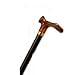 Wood cane - With Contour Grip. Copper Metalic Colored Resin Right Handle, this cane is designed to fit the hand like a glove for its palm grip handle. This cane and walking stick is very secure and comfortable and has a weight capacity of 250 pounds. This ergonomic wood cane is ideal for arthritis sufferers. It distributes weight across the entire palm. Height approx: 36 - 37 "