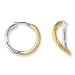 14k Two-Tone Twisted Satin and Diamond Cut Hoop Earrings