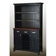 Wine Rack Buffet with Open Hutch - Black/ Cherry