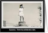 PhD Graduation Party invitation - Funny Retro girl Card