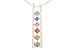 14K White Gold 0.75cttw. Multi Sapphire & Diamond Pendant