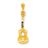 14k Guitar Charm - Measures 32.9x8.9mm