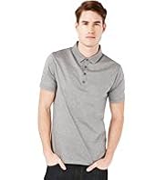 Autograph Pure Cotton Jacquard Spotted Polo Shirt