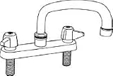 Central Brass 0126-A Kitchen Faucet Hose & Spray 6 Centers 8 Spout, Chrome