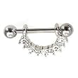 Stainless Steel Shields Nipple Ring with Clear CZ - Sold Individually