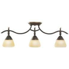 Kichler Bronze Satin Etched Glass Ceiling Fixture by Kichler