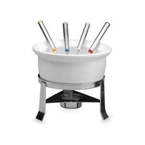 Chantal 3-Cup Ceramic Fun Fondue Set, White by Chantal - DROP SHIP