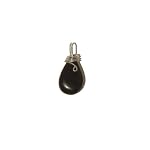 Jet Pendant 03 Wire Wrap Black Drop Silver Charm Crystal Healing Gemstone 1.2