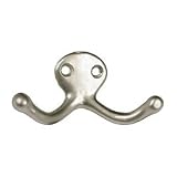 Buy 38 x 77mm Double Wardrobe Metal Hook - Matt Nickel by Richelieu