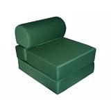 Elite's Adult Studio Foam Tri-Fold Foldable Multifunctional Jr Twin Size Poly Cotton Huntergreen Chair Sleeper